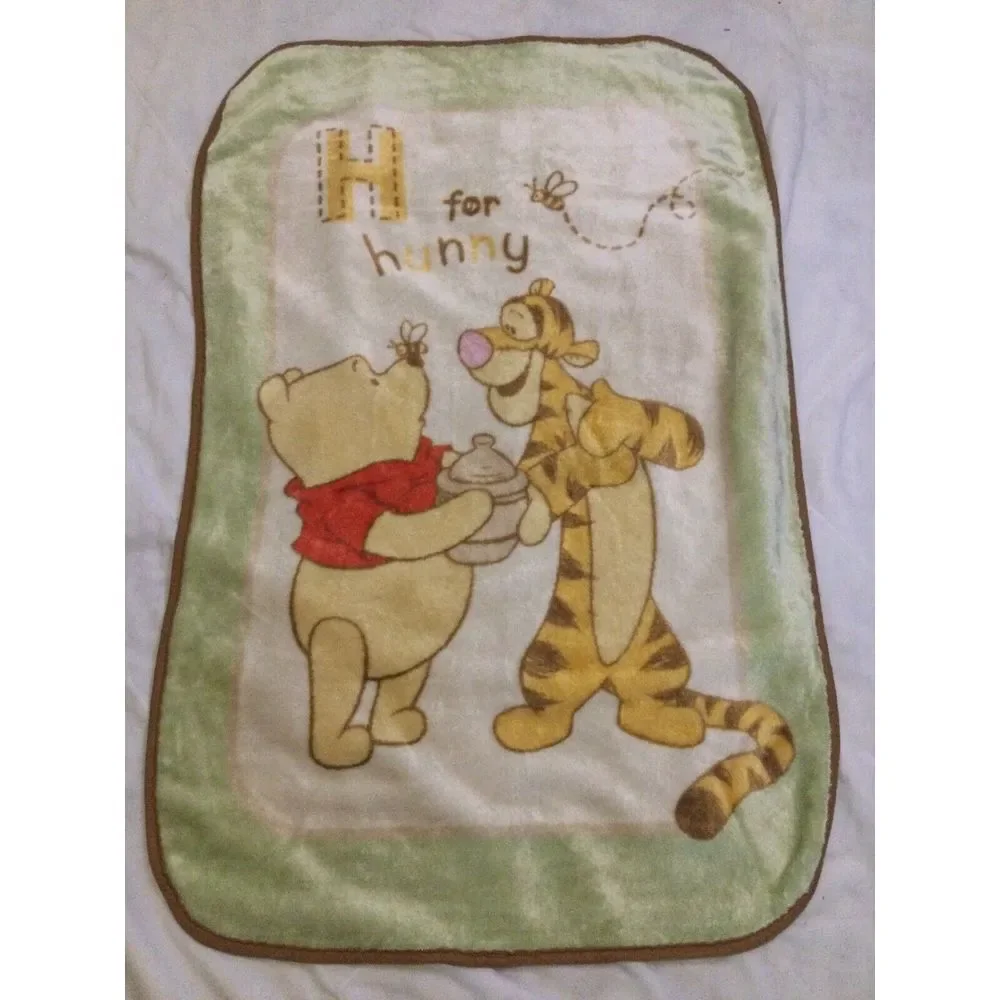 Winnie‎ Pooh Tigger H for Hunny Luxury Plush Fleece Crib Baby Blanket Vintage